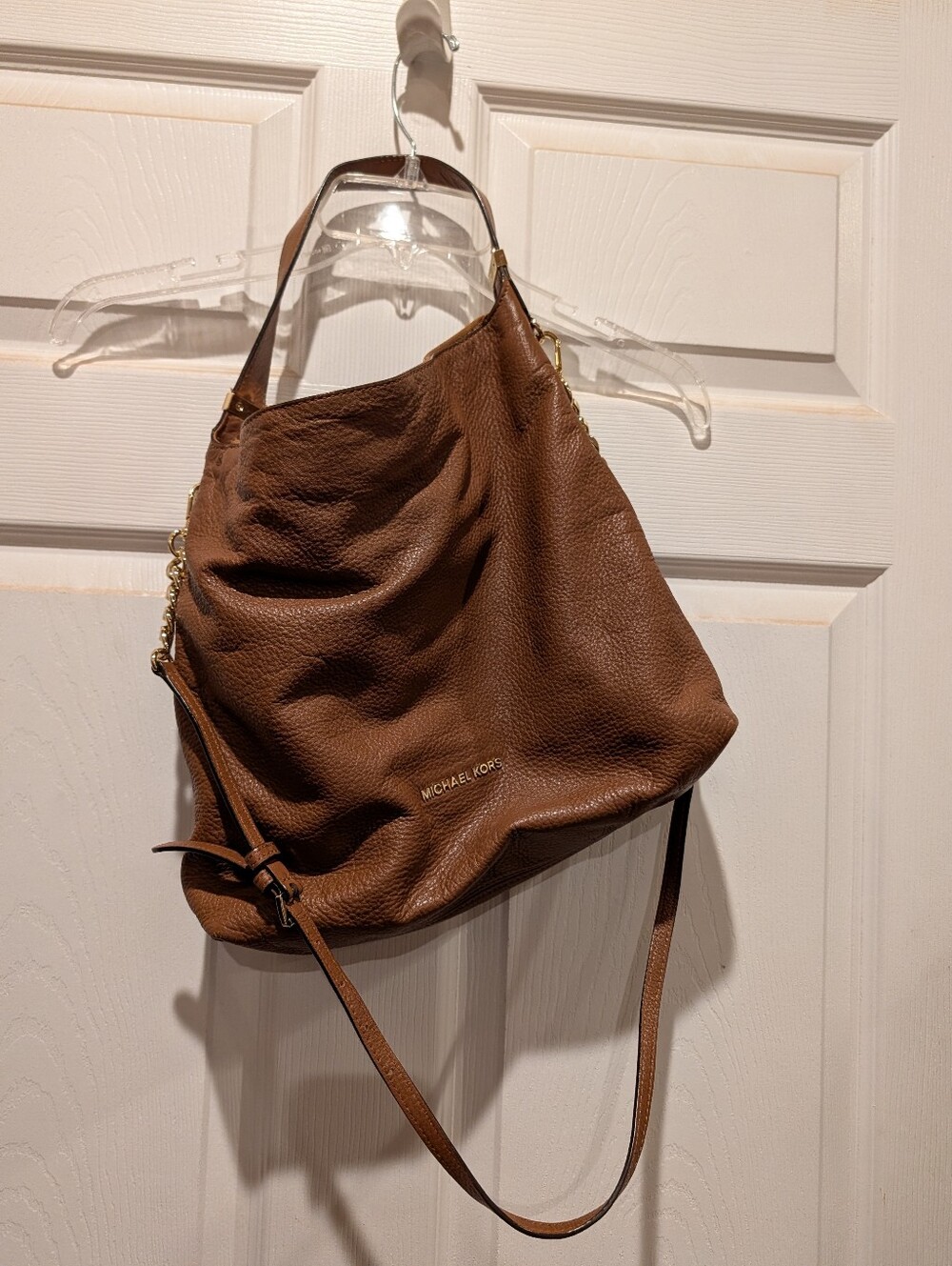 MICHAEL Michael Kors Brown Leather Hobo Bag with Tassel